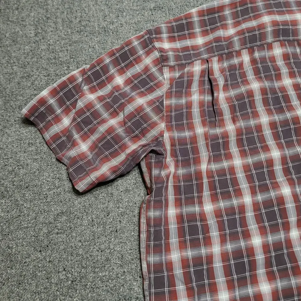 The North Face Shirt Mens Large Brown Plaid Millstone Outdoors Tech Trail Travel